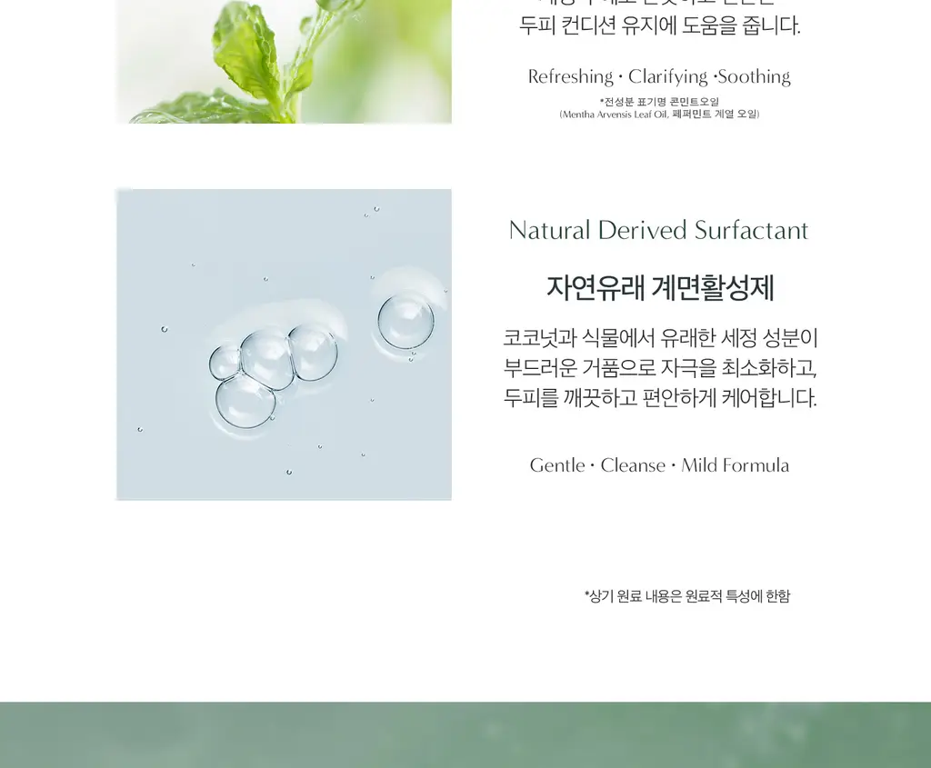 [지성민감두피] 무백 밤부민트샴푸 (500ml/1500ml) 상세페이지 5